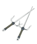 Rugged Octagon Metal Sai 15 Inch With Nickel Finish Anti Slip Damping Rubber Bandage Grip No Sharp Edges Built For Martial Arts Training
