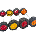Red 34mm Rubber Toy Car Wheels With 2mm Shafts And 5 Round Rod Axles 10 Pack For RC Cars Trucks Robots DIY Model Toys Replacement Parts