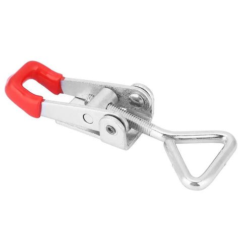 Adjustable Toggle Latch For Tool Box And Cabinet Doors In 304 Stainless Steel Durable Locking Closure For Storage Case Garage Workshop Home Use Easy One Hand Operation And Secure Closure, red handle visible