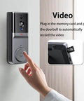 Wireless Video Doorbell Camera With No Subscriptions And Bluetooth Pairing, Real Time Two Way Intercom, 1080P Video, side view.