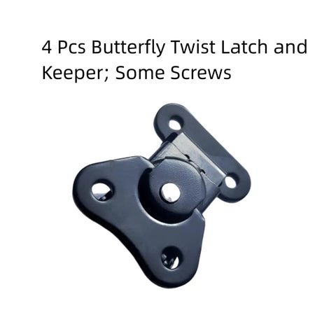 Heavy Duty Butterfly Twist Latch And Keeper Set For Flight Cases, Tool Boxes, And Guitar Boxes, Metal Toggle Clamp