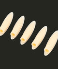 Close-up of 9.5mm pocket hole plugs from Pocket Hole Plugs 9.5mm Set 100 Piece Plastic Slant Cap Dowel For Woodworking Durable Hide Holes