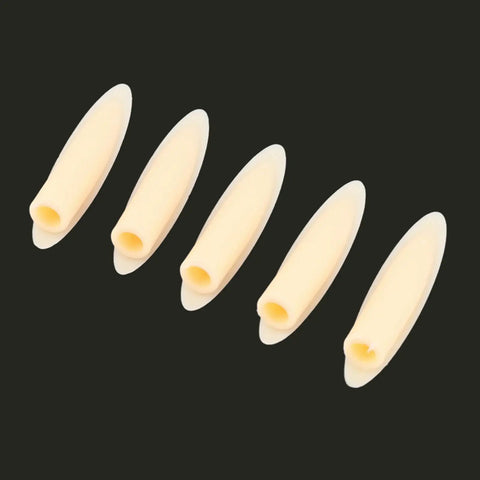 Close-up of 9.5mm pocket hole plugs from Pocket Hole Plugs 9.5mm Set 100 Piece Plastic Slant Cap Dowel For Woodworking Durable Hide Holes