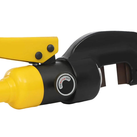 Close-up view of Heavy Duty Hydraulic Rebar Pliers, Portable Bolt Cutters With Box, handheld hydraulic cutter for wire.