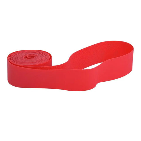Two Piece Puncture Proof Bike Tire Liner Kit For Road And Mountain Tires, showing a single red liner, lightweight durable material.