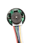 Built Like A Tank Heavy Duty 24V DC Gear Motor With Dual Channel Hall Effect Encoder 60 RPM Smooth Spinning Metal Gearbox For Arduino Robotics And 3D Printers Solid Pro Setup close-up of encoder with wires.