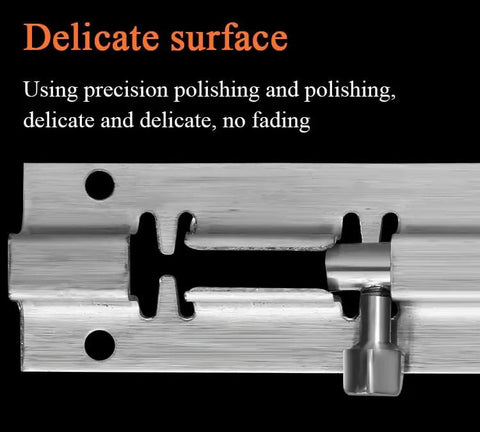 Close-up of a Stainless Steel Slide Barrel Bolt highlighting delicate surface finish, precision polishing for durability.