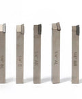 Pro Grade Mini Indexable Lathe Turning Tool Set Featuring One Quarter Inch Shank Nickel Plated Steel Holders with five inserts