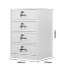 Metal Home Office Storage Cabinet With Adjustable Shelves And Lockable Filing Drawers White Mobile Desk Side