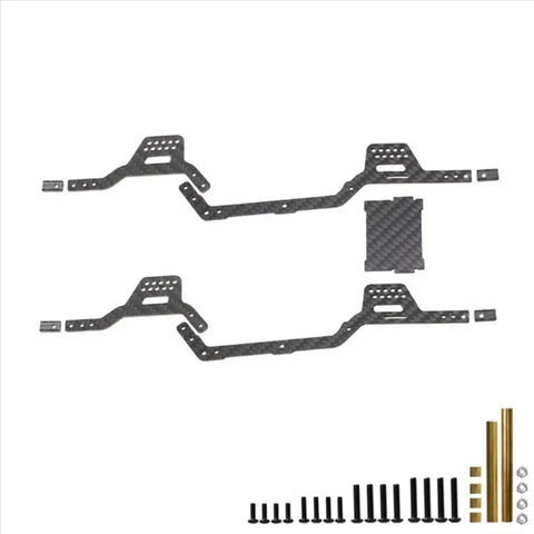 Dope RC Car Chassis Frame for TRX4M 1 18 Scale with LCG Carbon Fiber Build Upgrade Kit Frame Girder Rail Parts shown with screws