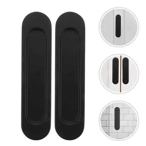 4 Pack Recessed Door Pulls With Strong Adhesive For Sliding Closet Doors And Panel Doors, showcased with elegant flush handle design.