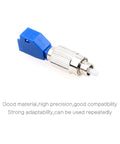 FC Male To LC Female Hybrid Fiber Optic Connector Adapter, blue, zirconia sleeve, for optical power meters and visual fault locators.