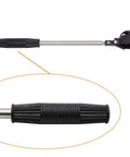 Close-up of Stainless Telescopic Golf Ball Retriever With Ball Release No Bending Over Putter Grabber handle grip and scoop