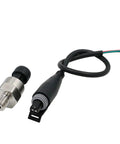 Beefy 150 PSI 1/8 NPT Pressure Transducer Sensor For Cars Autos Motorcycles And Boats Stainless Steel Oil Pressure Transmitter, cable shown