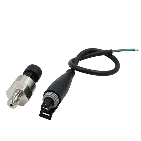 Beefy 150 PSI 1/8 NPT Pressure Transducer Sensor For Cars Autos Motorcycles And Boats Stainless Steel Oil Pressure Transmitter, cable shown
