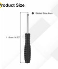 Solid Go To Mini Slotted Screwdriver With A Crisp 4.0mm Flat Head And Easy Grip Handle for detailed size view.