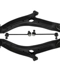 4 Piece Suspension Kit For Kia Soul 2010 2013 Includes Front Lower Control Arms With Ball Joints And Front Sway Bar End Links Driver And Passenger Sides Direct Fit Replacement black steel arms and links