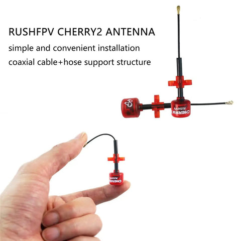 Cherry2 FPV 5.8G Antenna IPEX UFL RHCP LDS for FPV Quadcopter Racing Drone held for size comparison with durable body