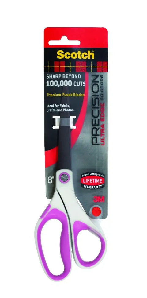 Ultra Edge Titanium Fused Scissors 8 Inch 3 Pack Pro Grade Sharp Blades With Comfort Grip All Purpose Cutter packaging