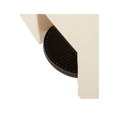 Close-up of the heavy-duty pedal on the Fire Safe Step-On Receptacle, 18-Gallon Rectangular Beige Trash Can