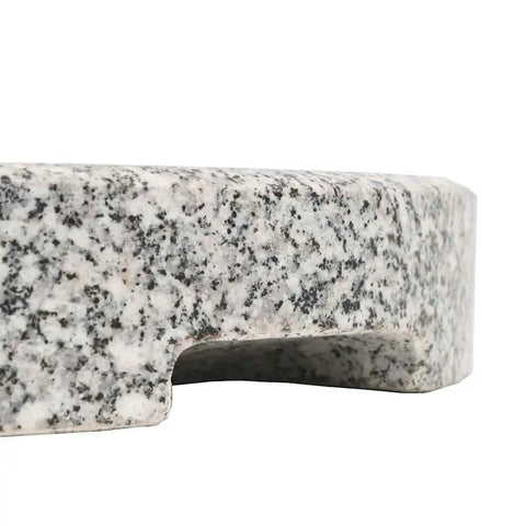 Close-up of Granite Round Parasol Base, 44.1 Lb Umbrella Stand For Garden Patio Beach with sand-weighted design