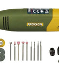 DIY Friendly Model Building And Engraving Tool Set with rotary tool, 34 bits, and precision collets for woodworking and metalwork.