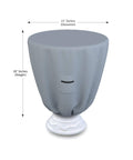 Round Bird Bath Cover With Elastic Edge For A 21 Inch Diameter Basin Beefy 18 Oz PVC Coated Polyester Waterproof Gray on bird bath