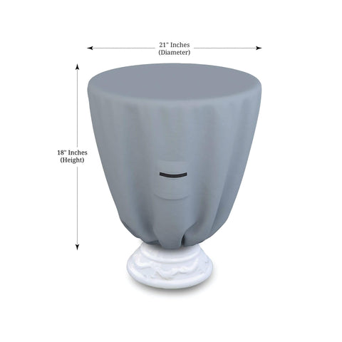 Round Bird Bath Cover With Elastic Edge For A 21 Inch Diameter Basin Beefy 18 Oz PVC Coated Polyester Waterproof Gray on bird bath