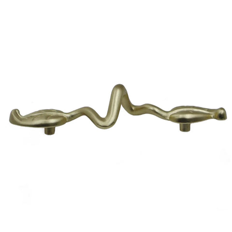 Go-To Gold Leaf Drawer Pulls 4 Pack With 4.72 Inch Length And 3 Inch Center-To-Center Hole, twisting gold handle, zinc alloy