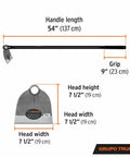Lane Hoe No 1 Heavy Duty Garden Tool With 54 Inch Fiberglass Handle And Forged One Piece Head dimensions and specs diagram