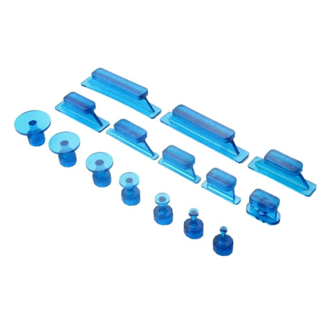 DIY Friendly Auto Body Dent Puller Kit Pro Grade Sheet Metal Suction Cup Dent Repair Tool Set 30pcs showing blue suction cups