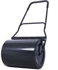 Beefy Pro Grade Lawn Roller For Smooth Lawns Push Or Tow Design With 48.5 Inch Height 16 Gallon Drum Black steel construction