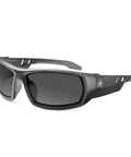 Side view of Skullerz Odin Safety Glasses Matte Black With Anti Fog Smoke Lens Fog Off Treatment For Clear Vision All Day Built Tough Full Frame Comfort ANSI Z87.1-2020 Plus CSA Z94.3 MIL-PRF 32432 Ballistic Impact UV 99.9% Protection