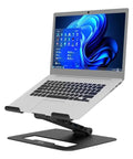 Level Up Your Desk Game With This Slick 2 In 1 Usb C Docking Station And Adjustable Laptop Stand Delivering 85W Power Dual 4K Hdmi Output And Seven Smart Ports, adjustable laptop stand with a laptop in focus.