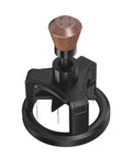 Heavy Duty 58 Millimeter Espresso Portafilter Needle Distributor With Built In Magnet, black precision coffee tool top view.