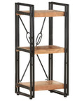 Three-Tier Acacia Wood Bookcase with Powder-Coated Steel Frame, industrial style 15.7x11.8x31.5 inches modern organizer