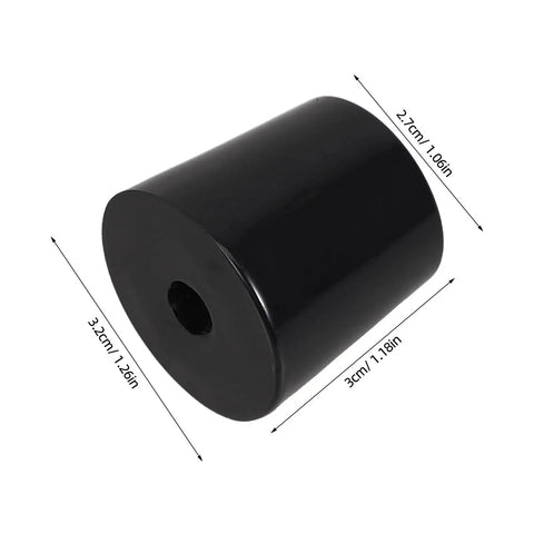 Set Of 10 Black Rubber Door Stops With Stable Wall Mount And Anti Slip Pads For Noiseless Quiet Shock Absorbing Door Buffers in size detail.