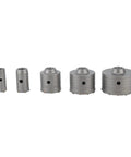 Heavy Duty 9 Piece Concrete Hole Saw Drill Bit Kit With Tungsten Carbide Cutters For Brick Stone Cement Walls And Pipe Installations Using Sds Plus Shank Adapter For Serious DIY Contractors, five hole saw sizes