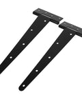 Beefy Heavy Duty Iron Gate Hinge With Extended T Shape Design 12 Inch Black Metal Hinge For Commercial And Industrial Use