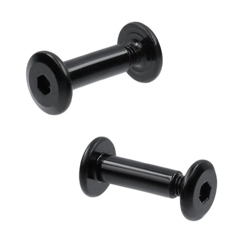 Black barrel nuts from 20 Sets M3x12mm Black Furniture Bolts And Nuts Kit with hex socket for TV stand and DIY repairs