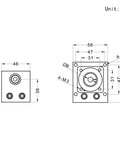 Technical drawing of 100mm Travel Linear Rail Guide SFU1605 Ballscrew With NEMA17 Stepper Motor, dimensions in mm