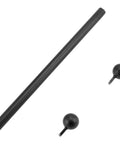 Heavy Duty Steel Cross Arm Bracket For Lamp Posts, Black powder coated rod with two screw mount balls for hanging lights.