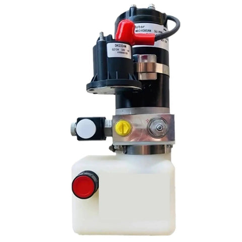 Heavy Duty 800W 24V Dc Hydraulic Power Unit for Electric Stacker, compact pump with motor and fluid reservoir.