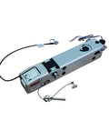 DLFZWB 7,500 lb tandem hydraulic disc brake actuator, inner slide trailer coupling, silver metal with wiring