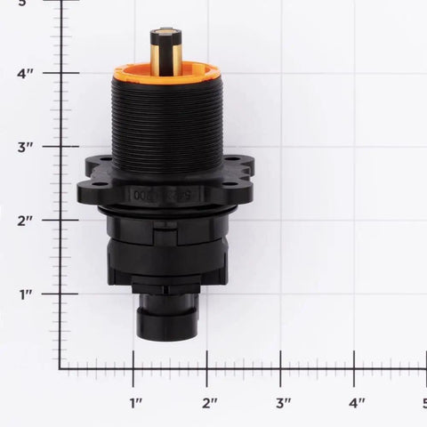 Pressure Balanced Cartridge For Tub And Shower Valve Replacement Part For 0X8 JX8 VB8 JV8 Valves, black and orange, measured