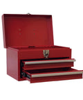 Open Portable 14 Inch 2 Drawer Metal Tool Chest With Ball Bearing Drawer Slides Steel Tool Storage Box Organizer Red Finish