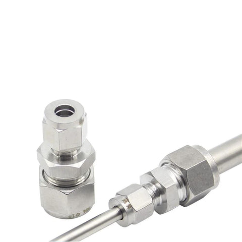 Pysrych stainless steel compression tube reducer union fittings, 3/8 in to 1/4 in OD, 2 pcs.