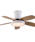 Ceiling Fan with Light 2200 Lumens 3 Color Temperature Flush Mount Indoor featuring wood blades and a round integrated light.
