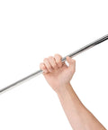 Hand holding Beefy One Half Inch Drive Twenty Four Inch Extension Bar With Chrome Plated Finish Knurled Grip For Easy Start