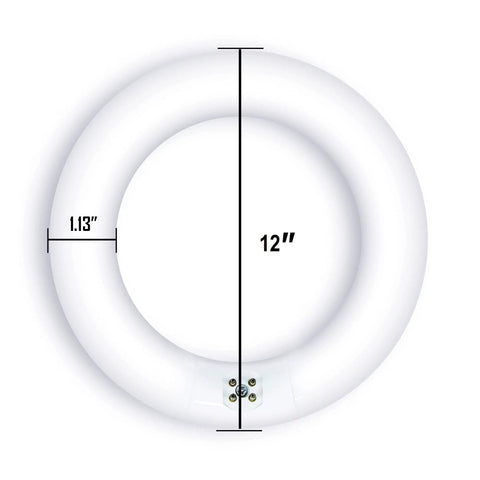 12 Inch Round T9 Fluorescent Circline Light Bulb 32W Killer Bright Cool White 4100K FC12T9 CW Four Pin Base 2100 Lumens
